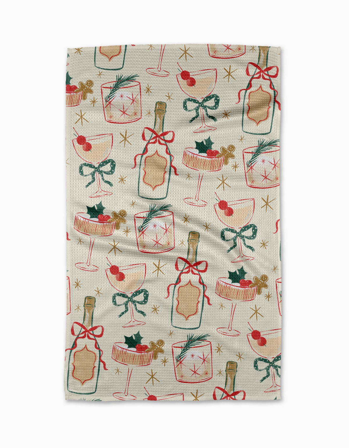 Christmas Cocktails Tea Towel by Geometry