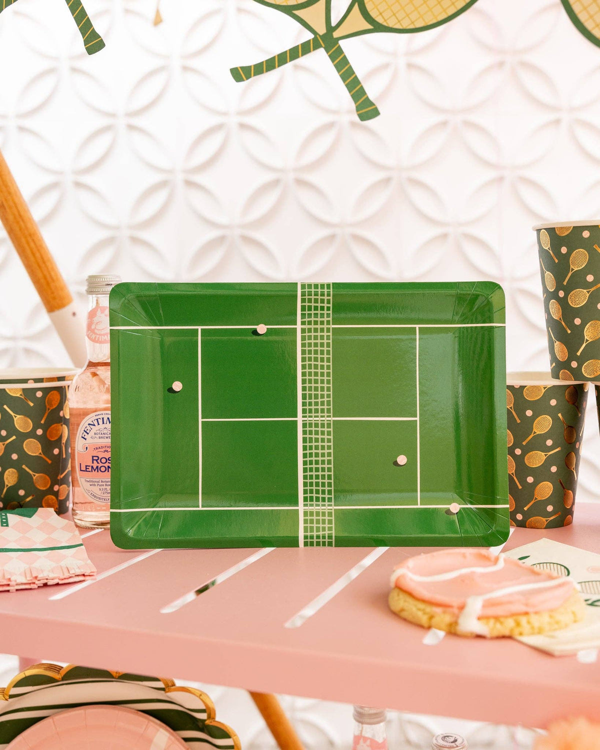 Tennis Court Paper Plates