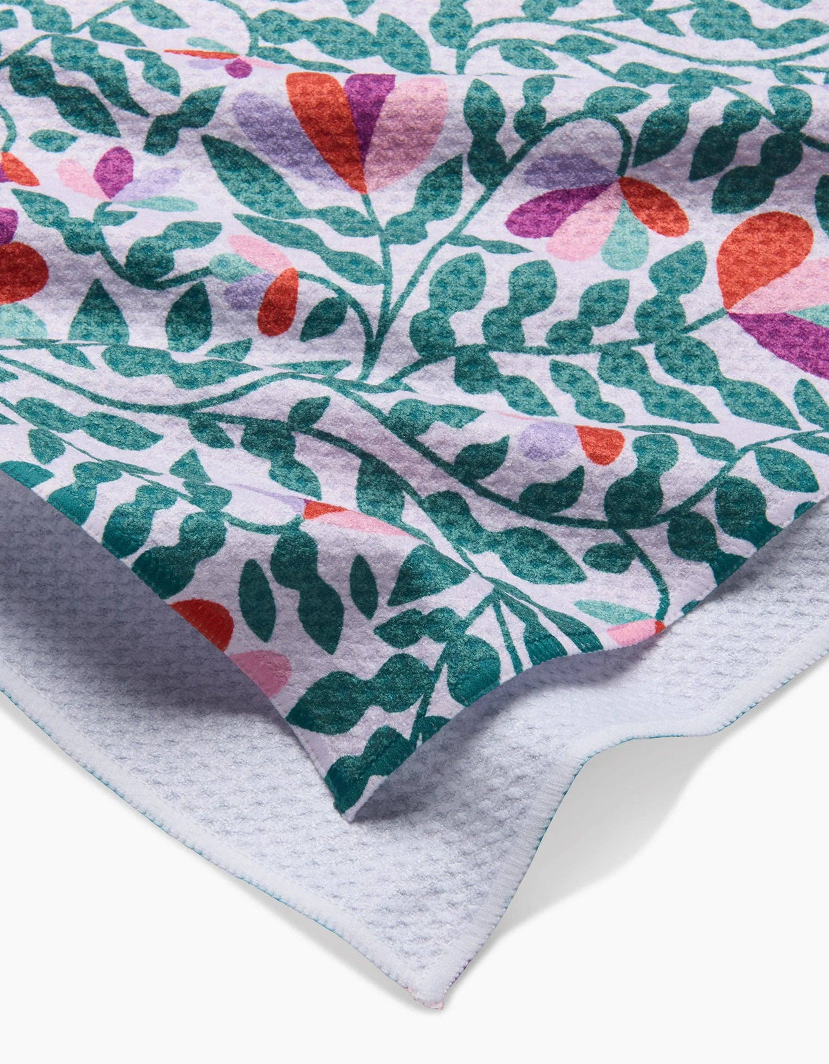 Spring Wavy Leaves Tea Towel by Geometry