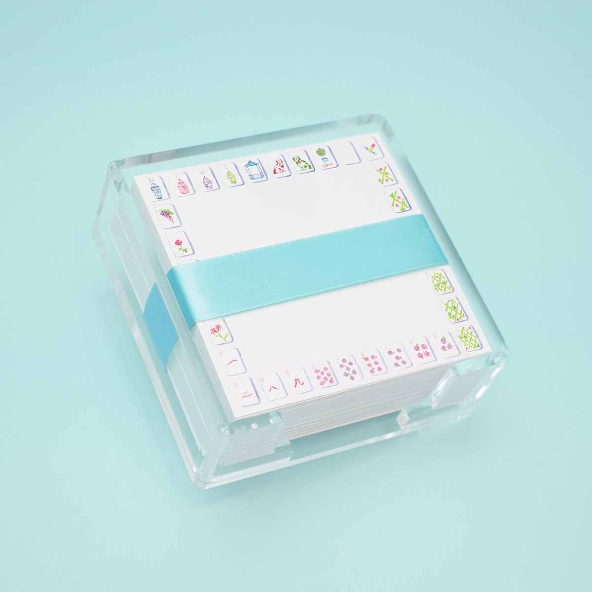 Mahjong Notepad and Holder Desk Set
