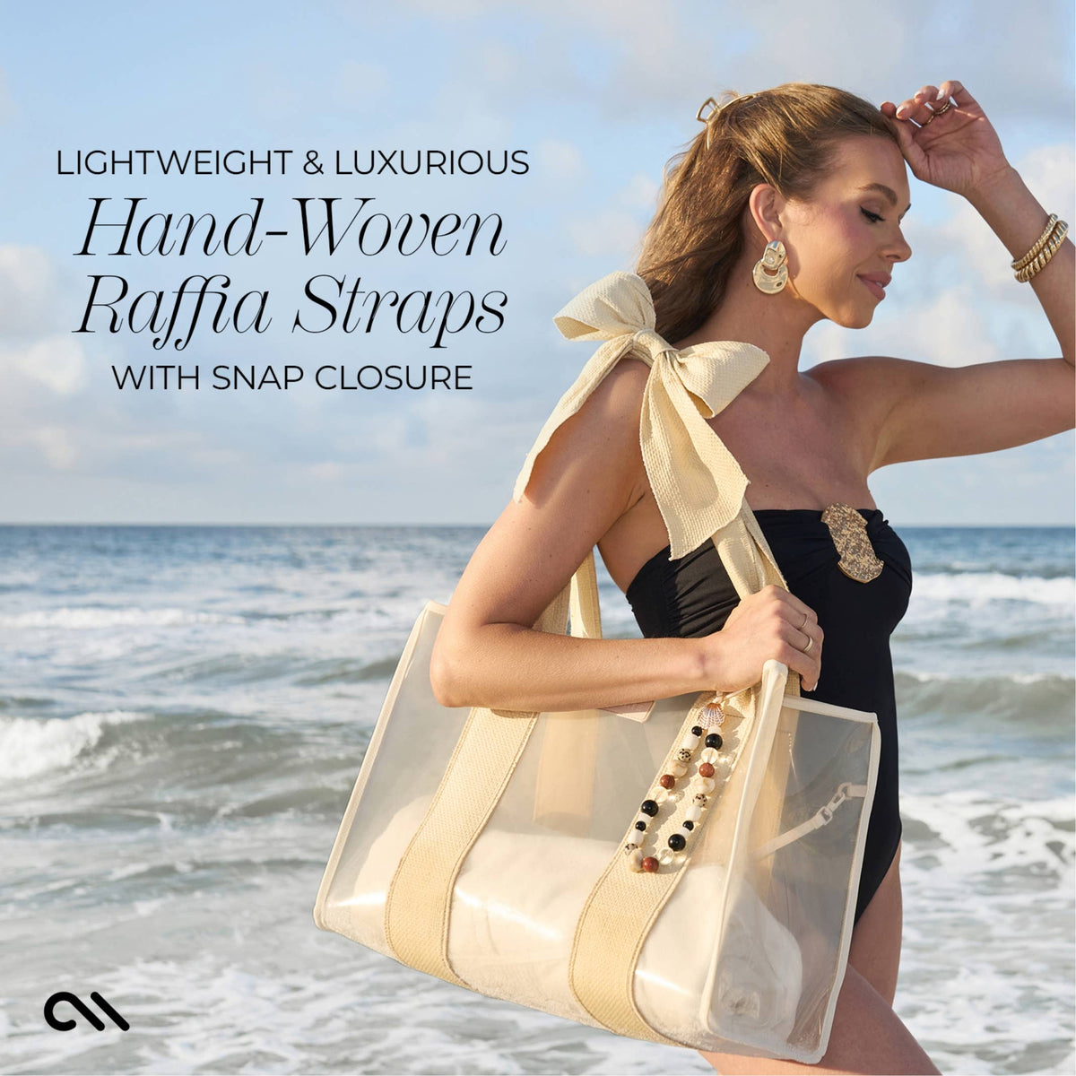 Case-Mate Ecru Raffia Bow Jelly Tote Bag - The Preppy Bunny