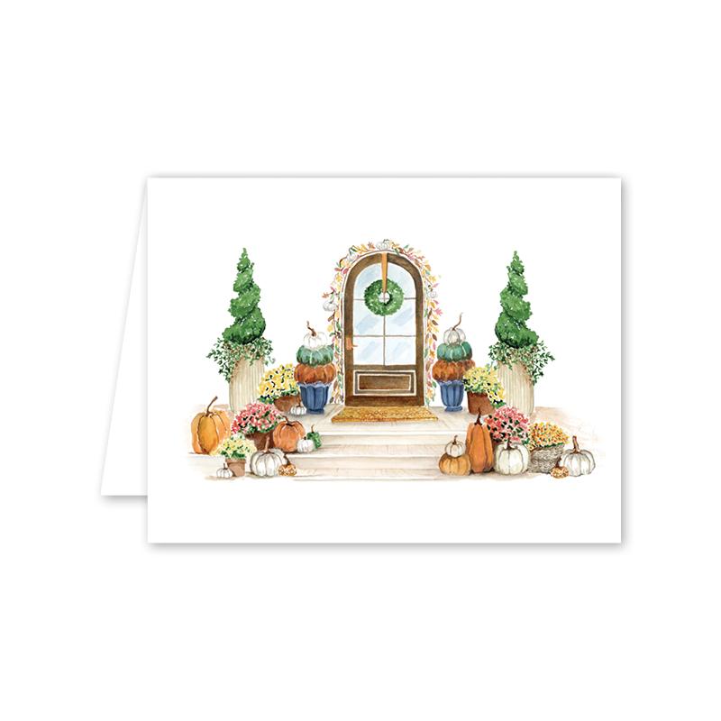 October Porch Greeting Card - The Preppy Bunny