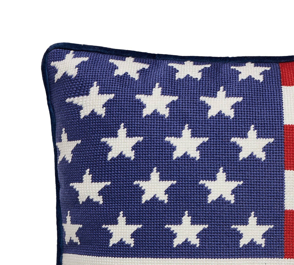 American Flag Embroidered Pillow - The Preppy Bunny