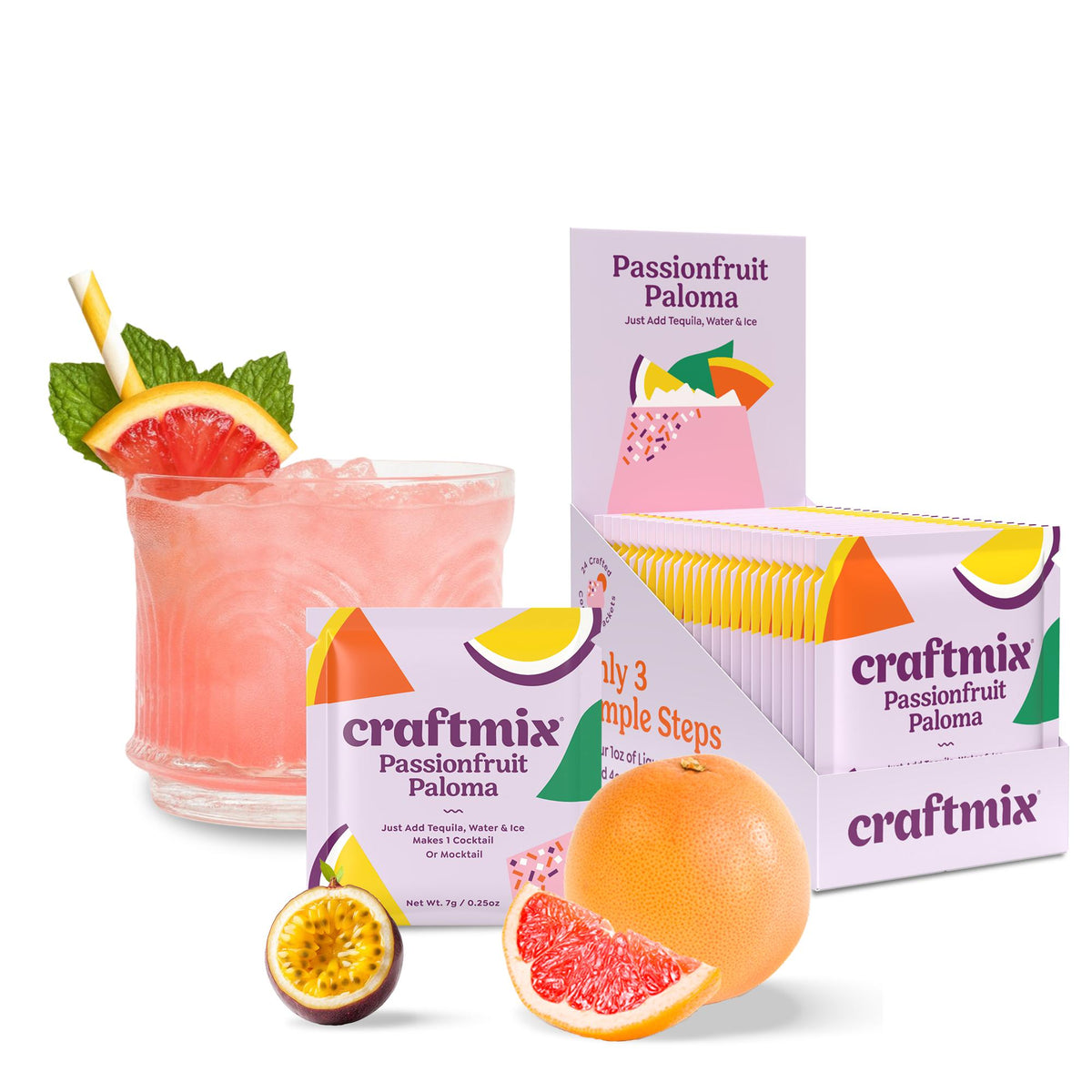 Passionfruit Paloma Cocktail / Mocktail Mixer - Single Serving