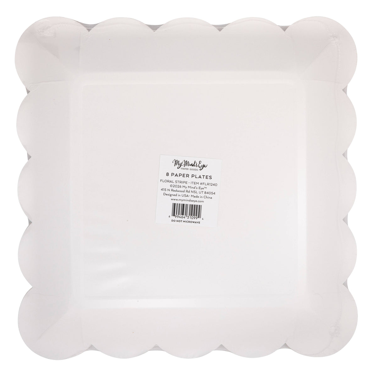 Striped Floral PInk 9" Plates - The Preppy Bunny