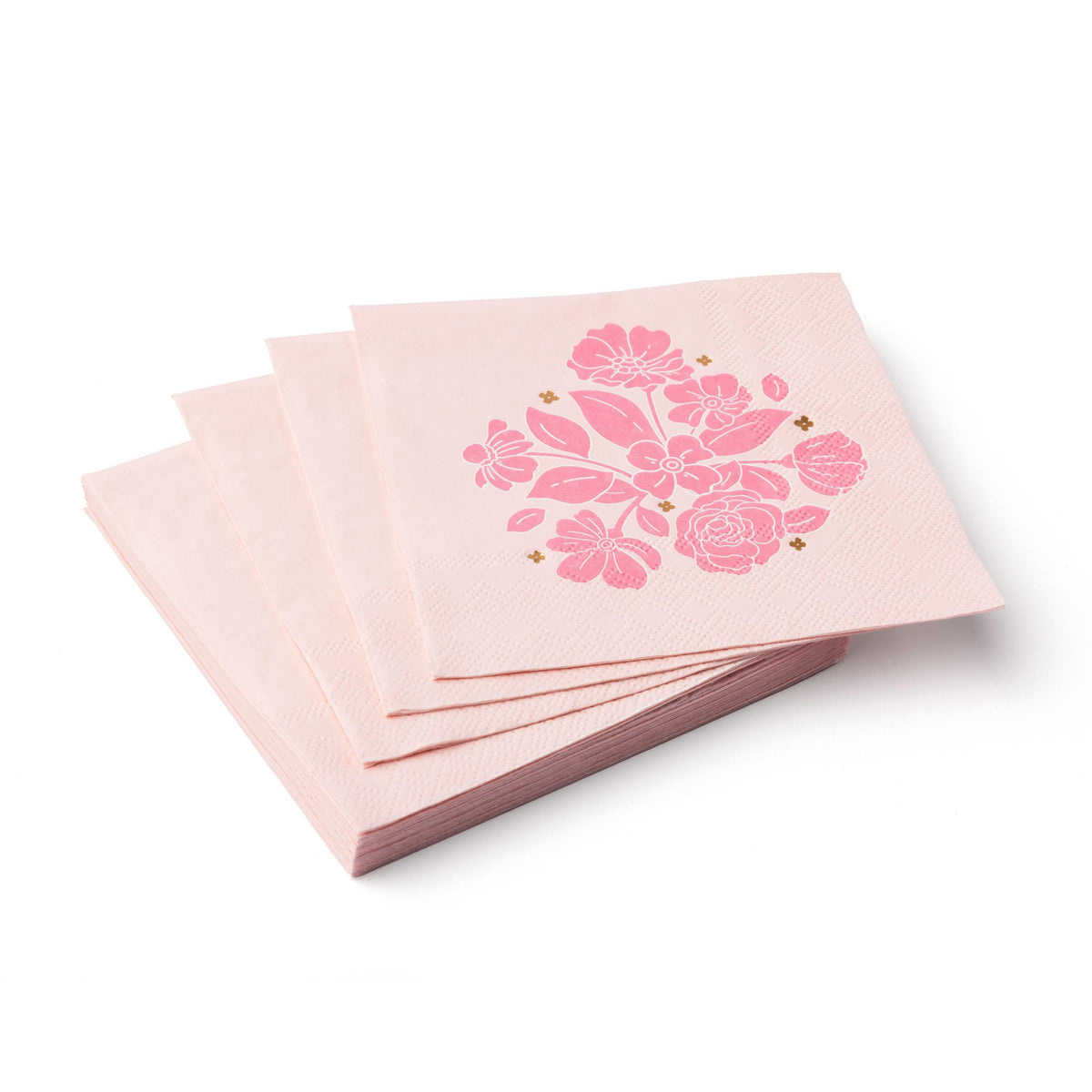 Petal Pink Elegant Floral Paper Cocktail Napkins