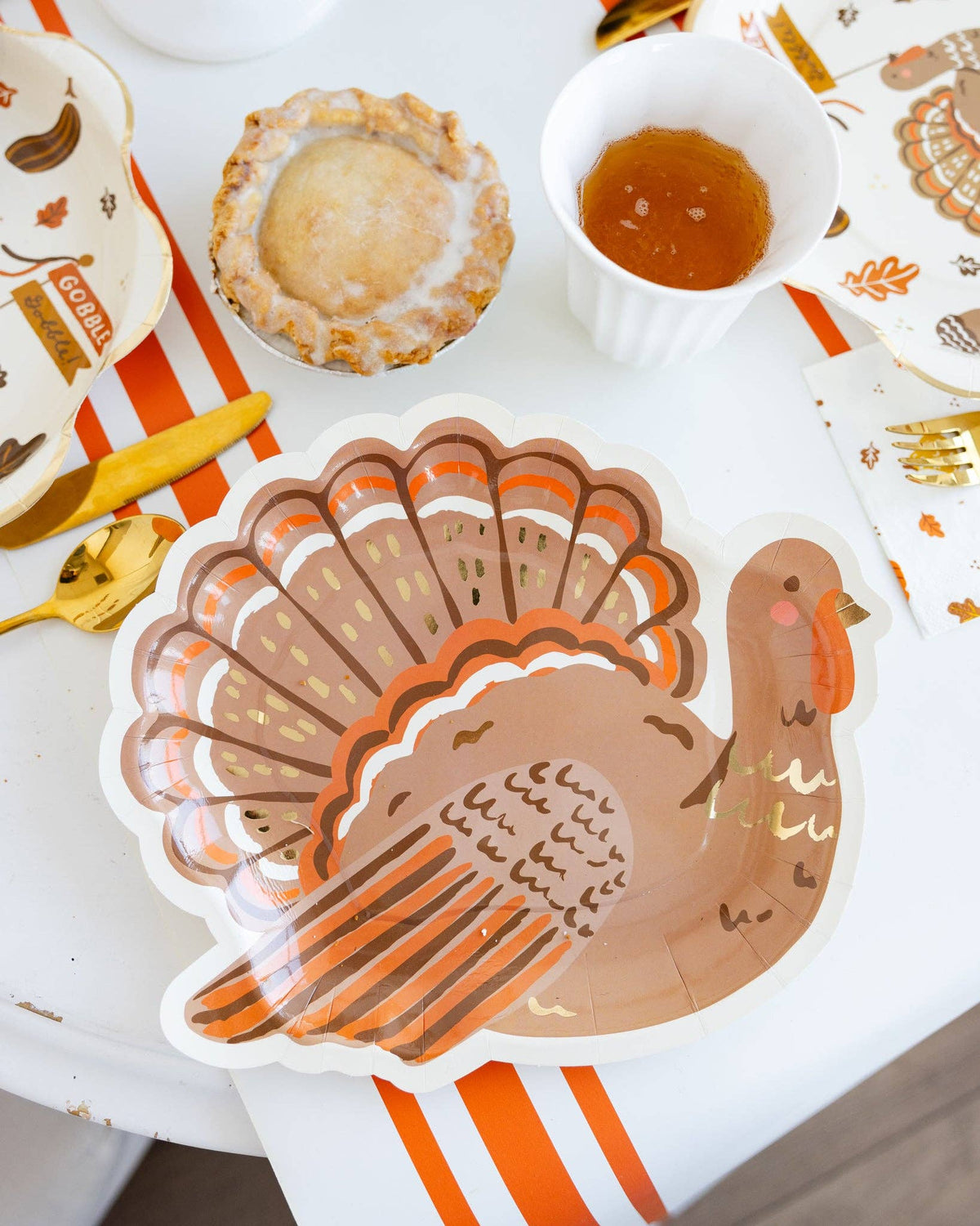 Turkey Shaped Paper Plates - 10&quot; - The Preppy Bunny