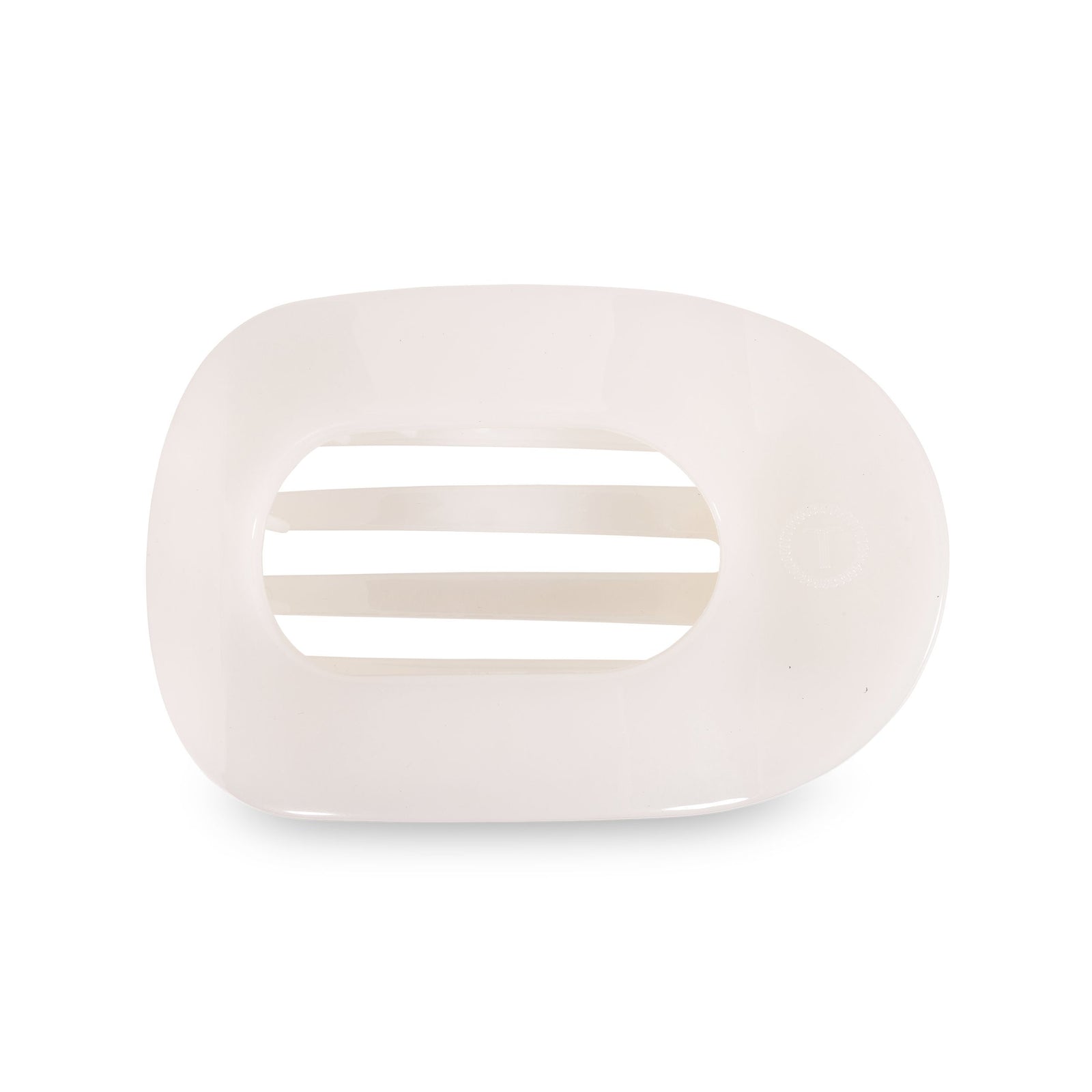 Coconut White Large Flat Round Clip - The Preppy Bunny