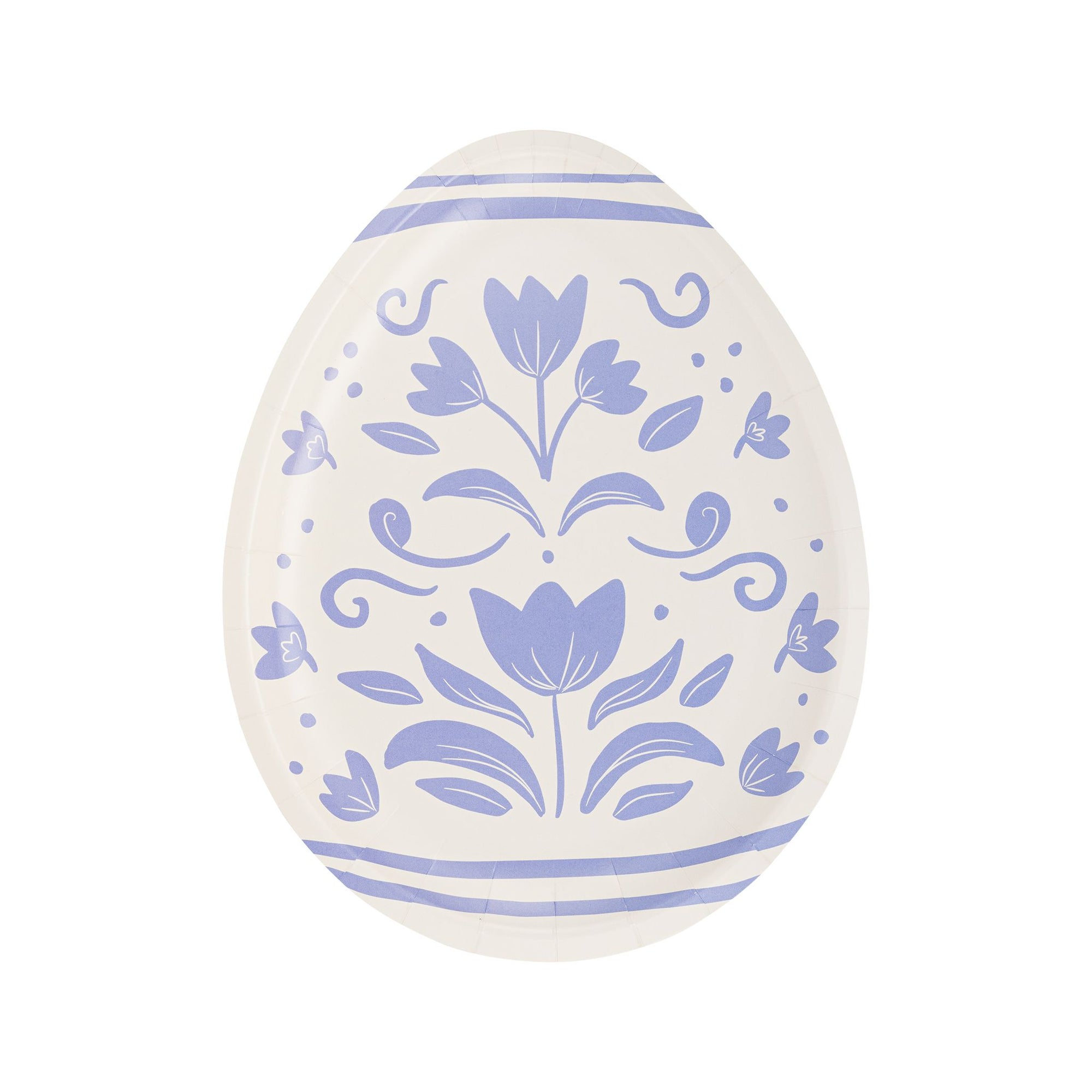 Floral Egg Shaped Paper Plate - The Preppy Bunny