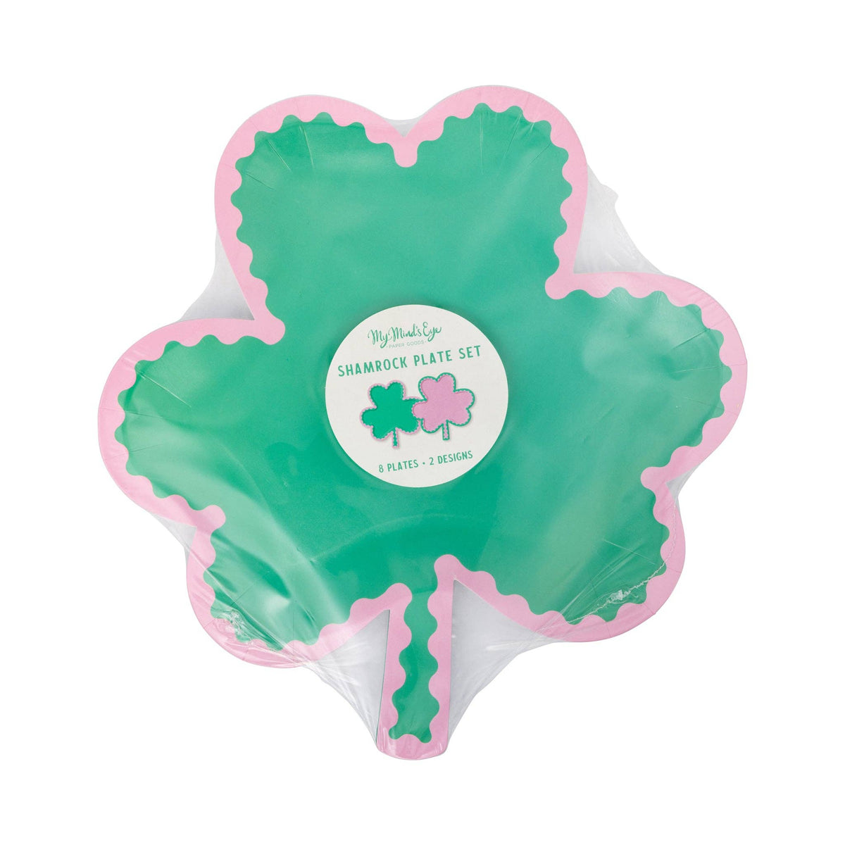 Pink and Green Shamrock Plate Set - The Preppy Bunny