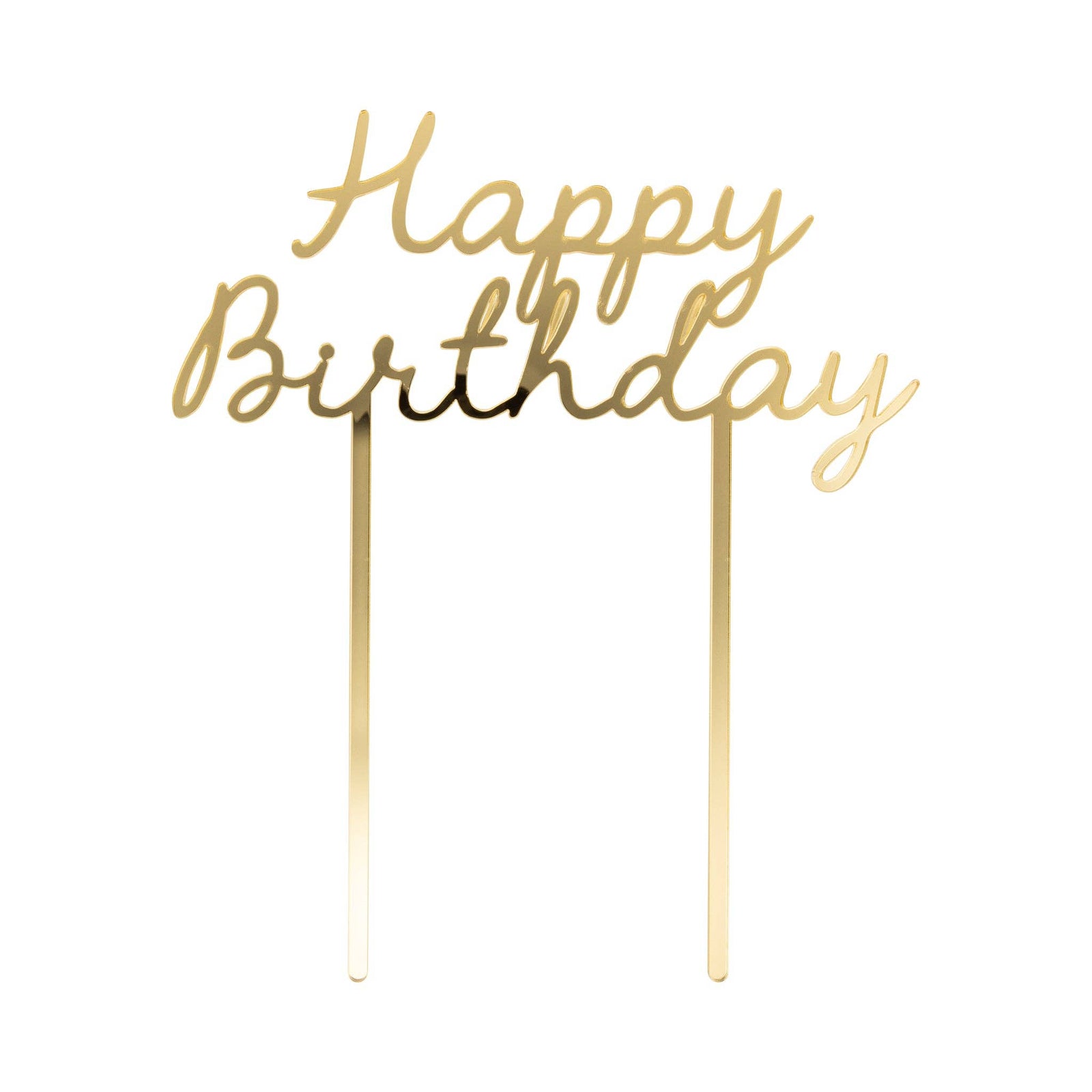 Gold Happy Birthday Cake Topper - The Preppy Bunny