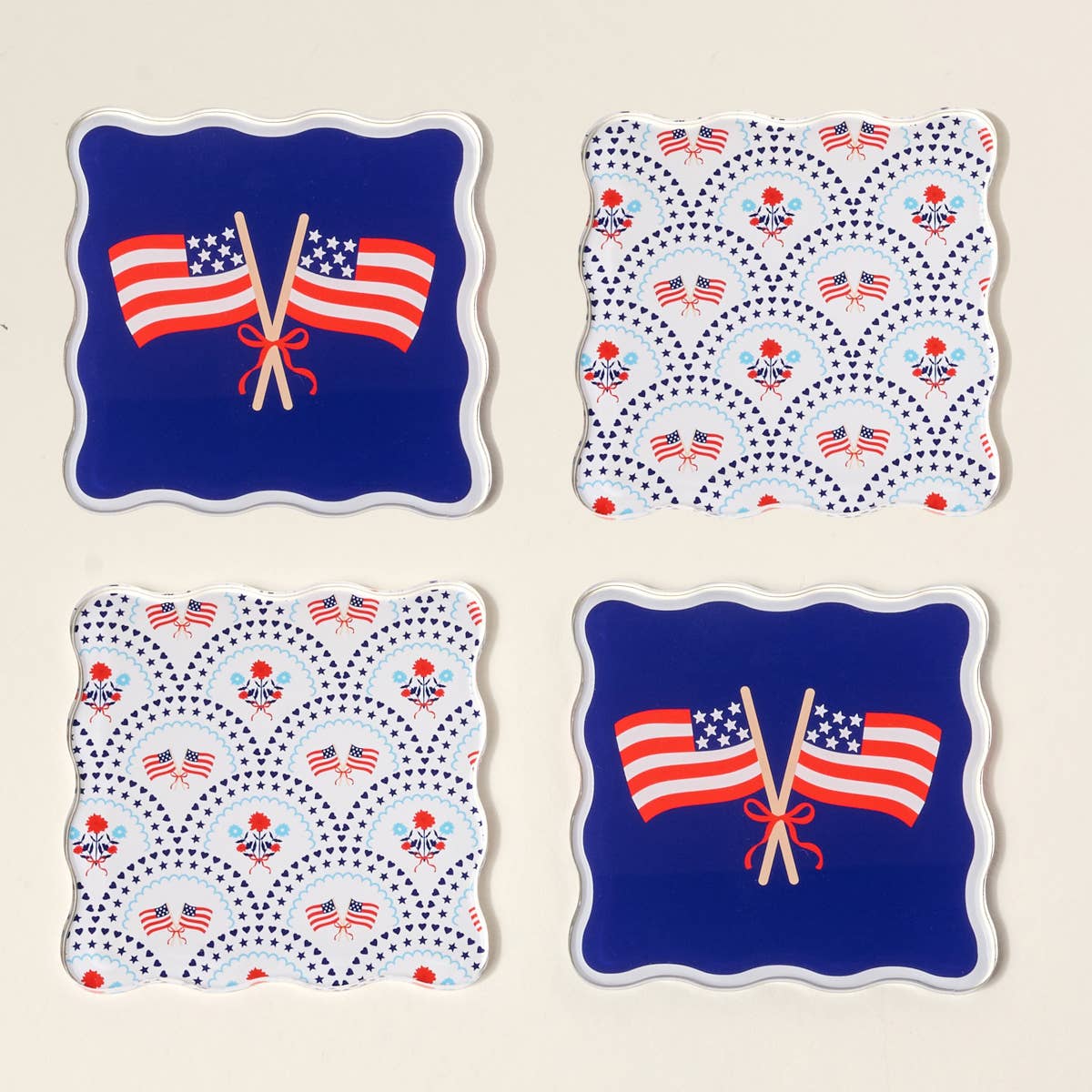 Acrylic Coaster Set in All American Darling - The Preppy Bunny