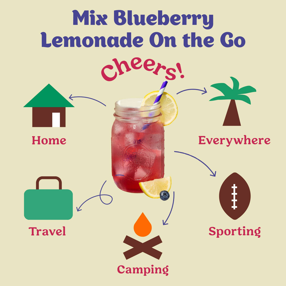 Blueberry Lemonade Cocktail / Mocktail Mixer - Single Serving