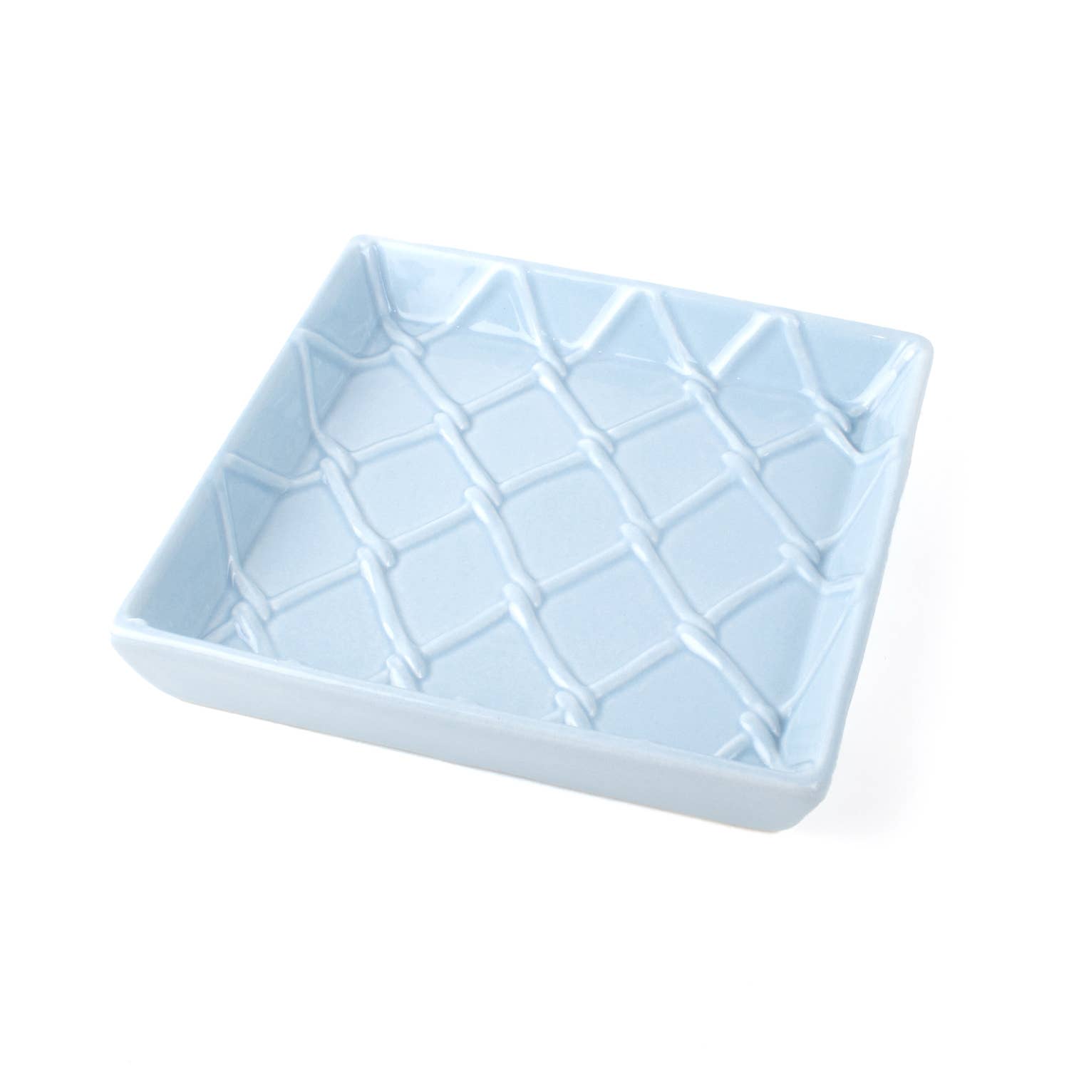 Light Blue Textured Beverage Napkin Tray - The Preppy Bunny