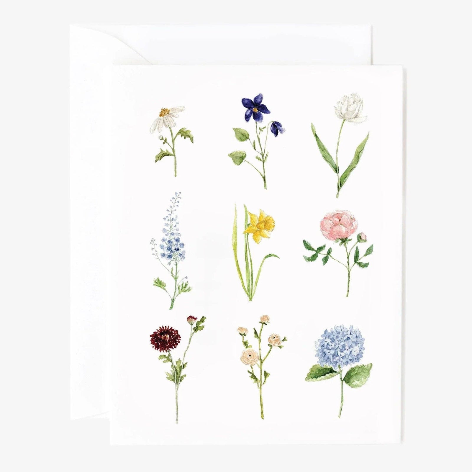 Garden flowers notecard - The Preppy Bunny