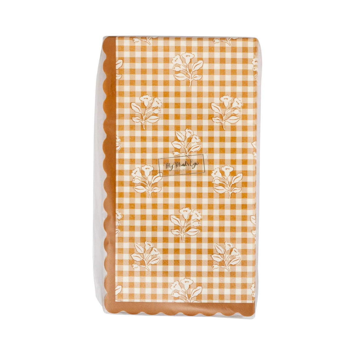 Rust Gingham Block Print Dinner Paper Napkins