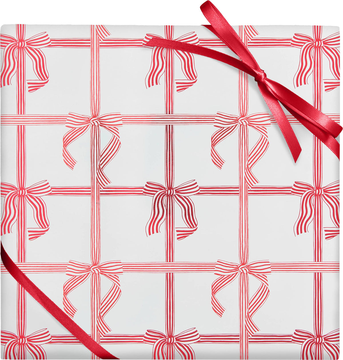 Peppermint Stripe Bows Christmas Wrapping Paper