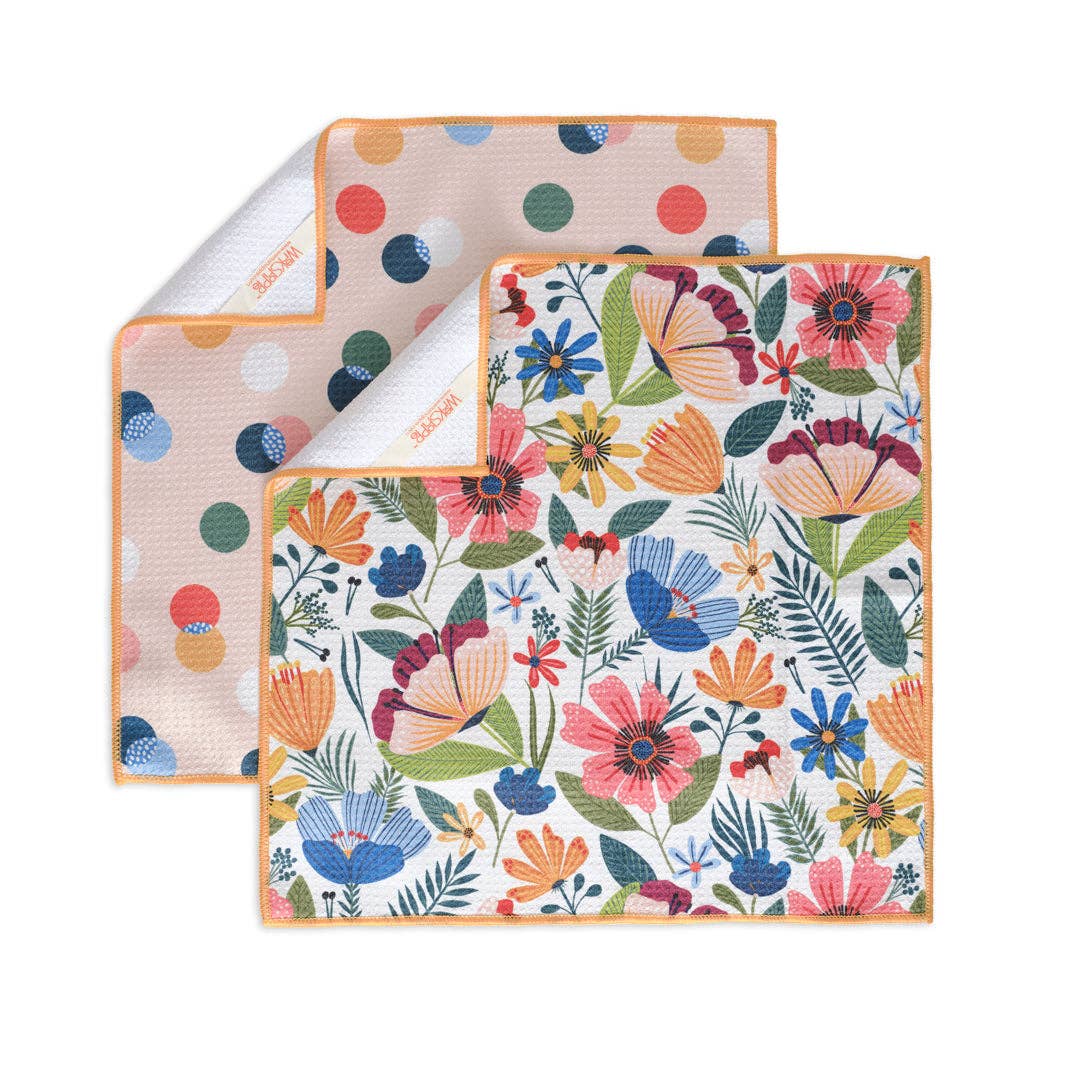 Field Of Flowers All Purpose Towel Set, Multi-Surface Cloths - The Preppy Bunny
