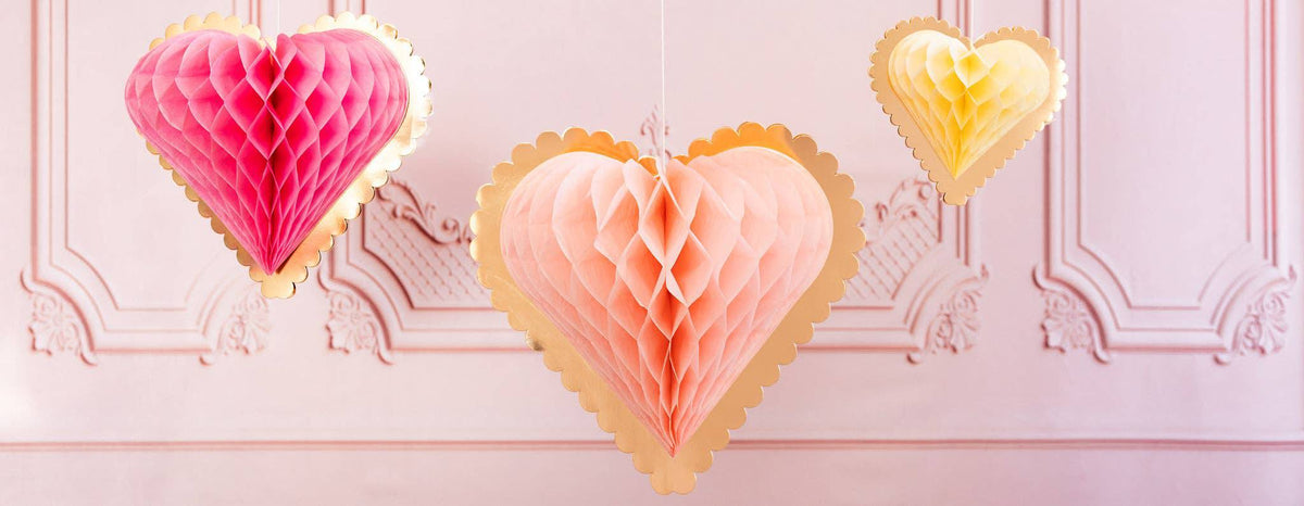 Secret Admirer Honeycomb Hanging Hearts - The Preppy Bunny