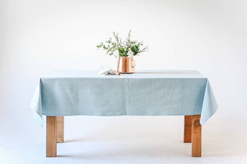 Blue Dotted Tablecloth - The Preppy Bunny