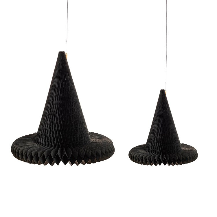 Small and Medium Honeycomb Witch Hat Set of 2 in Black - The Preppy Bunny