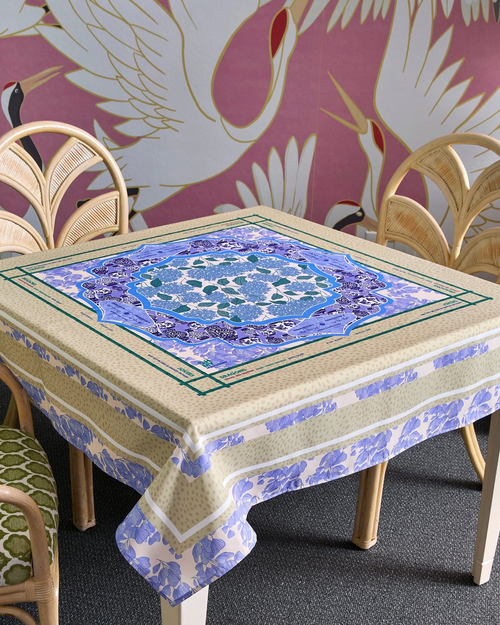 Flora Mahjong Tablecloth - The Preppy Bunny