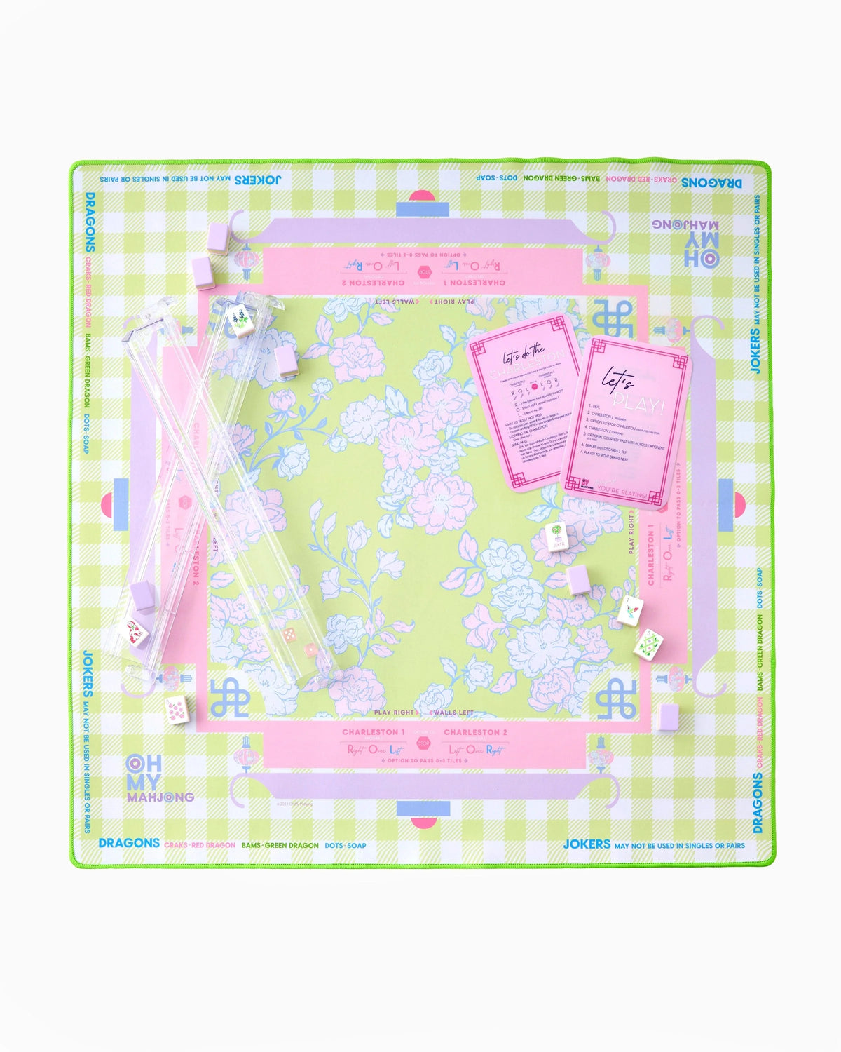 Garden Party Mahjong Mat in Tube - The Preppy Bunny