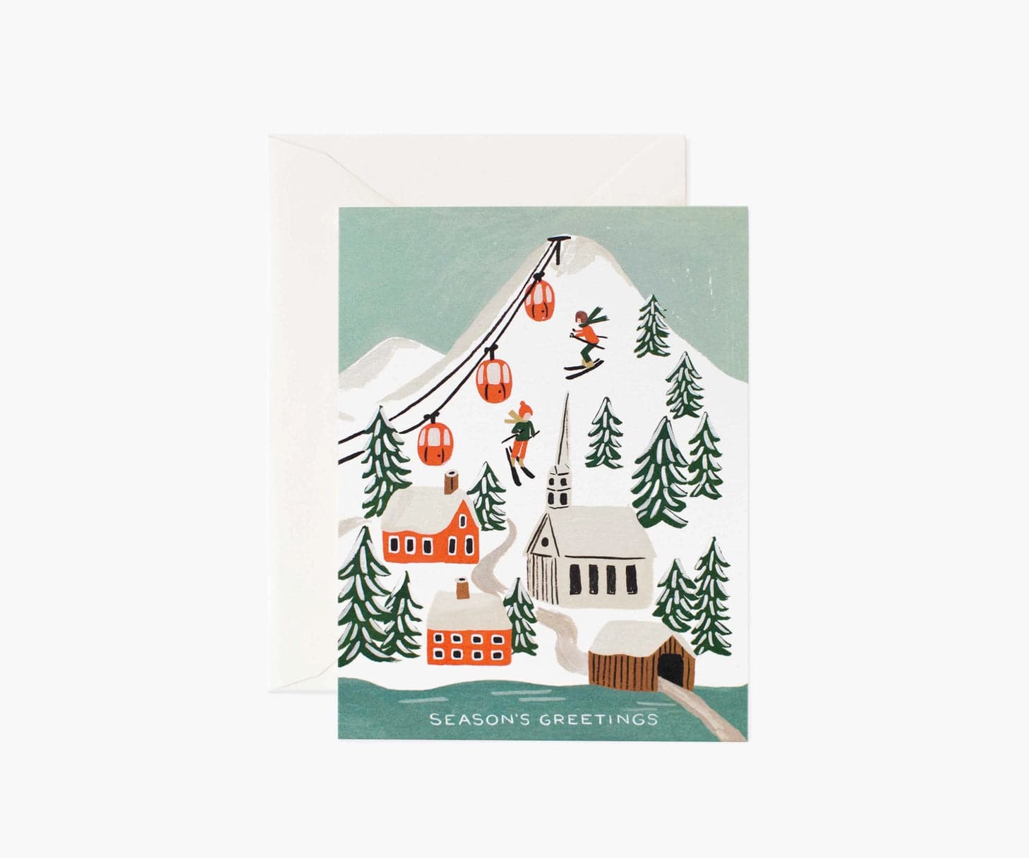 Holiday Snow Scene Greeting Card - The Preppy Bunny