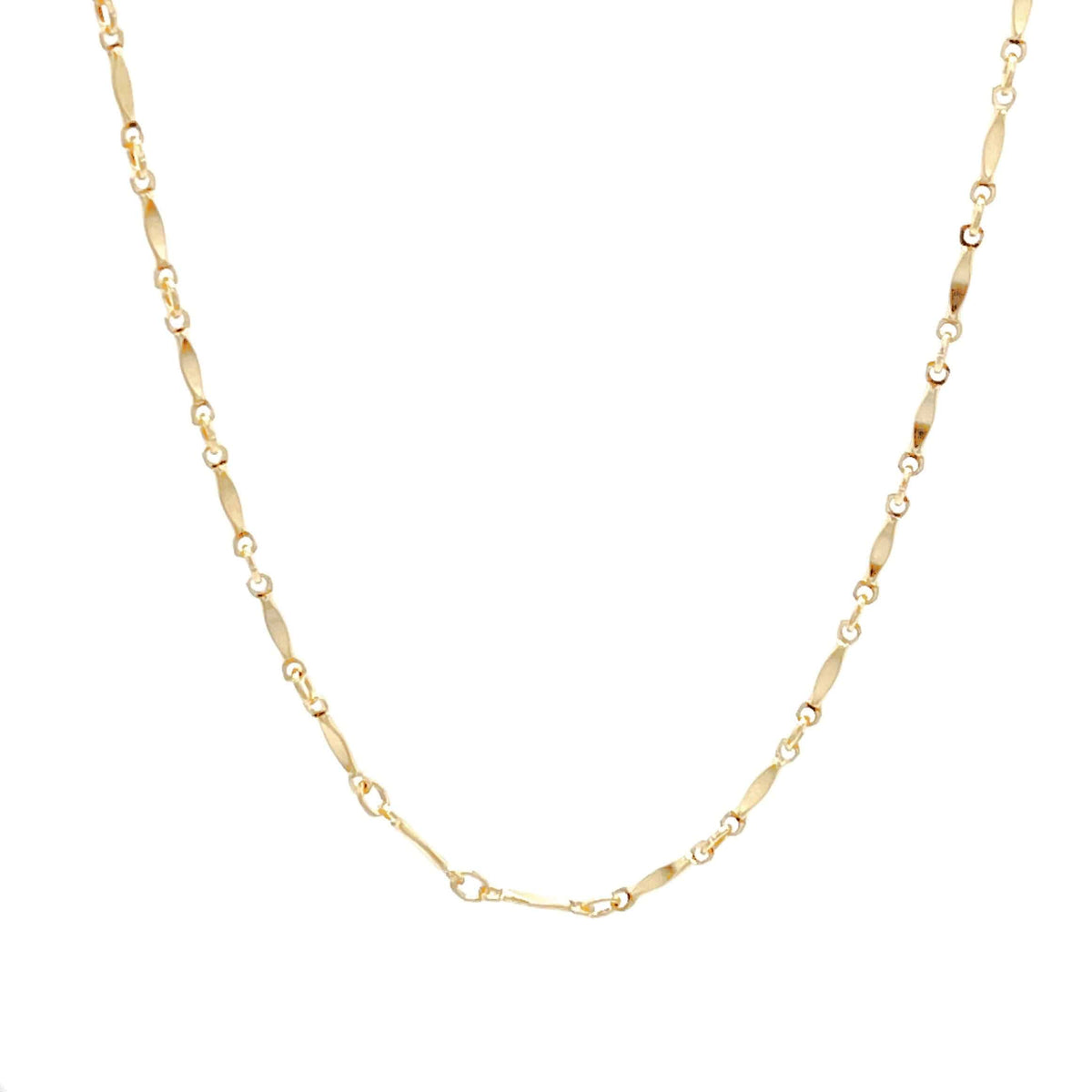 Dainty Bar Chain Layering Necklace w/ 2&quot; Built-In Extender - Gold - The Preppy Bunny