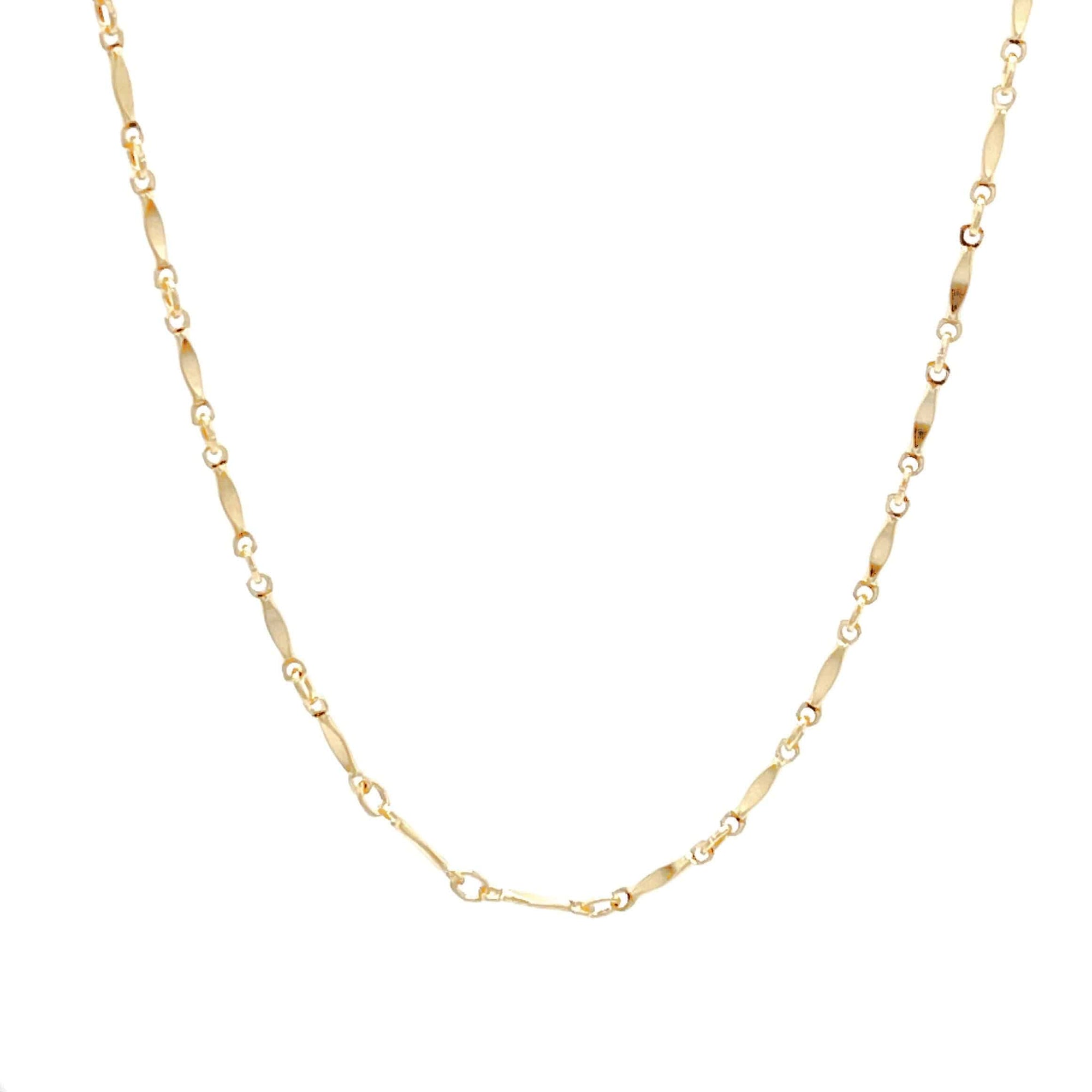 Dainty Bar Chain Layering Necklace w/ 2" Built-In Extender - Gold - The Preppy Bunny