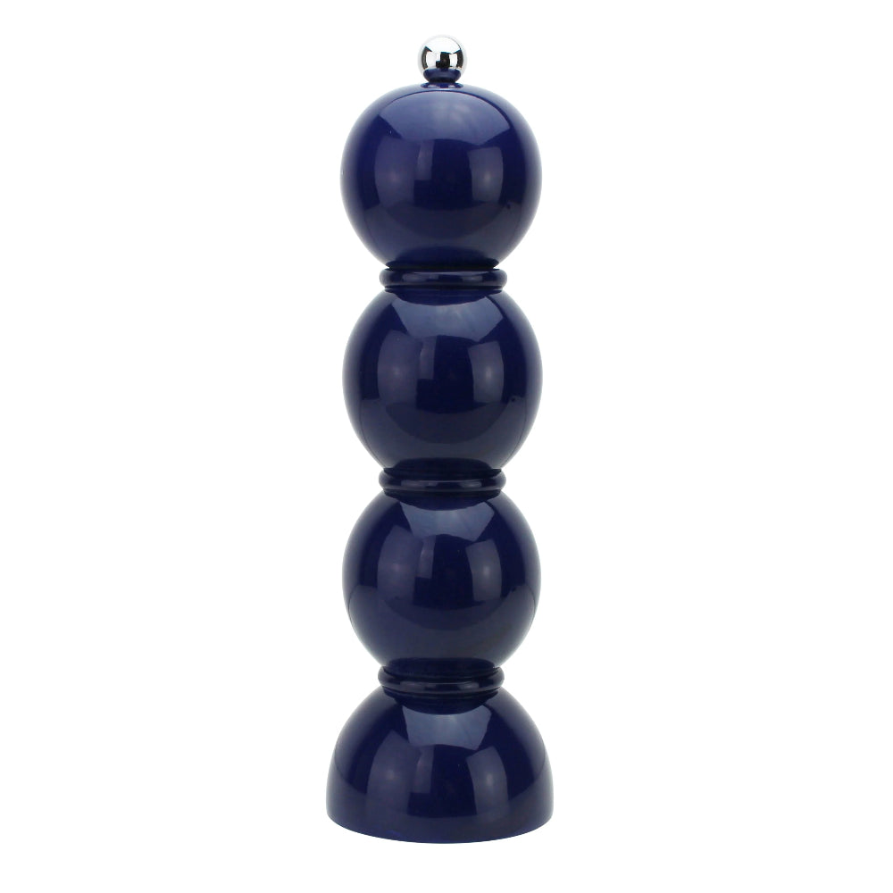 Navy blue pepper grinder on a white background