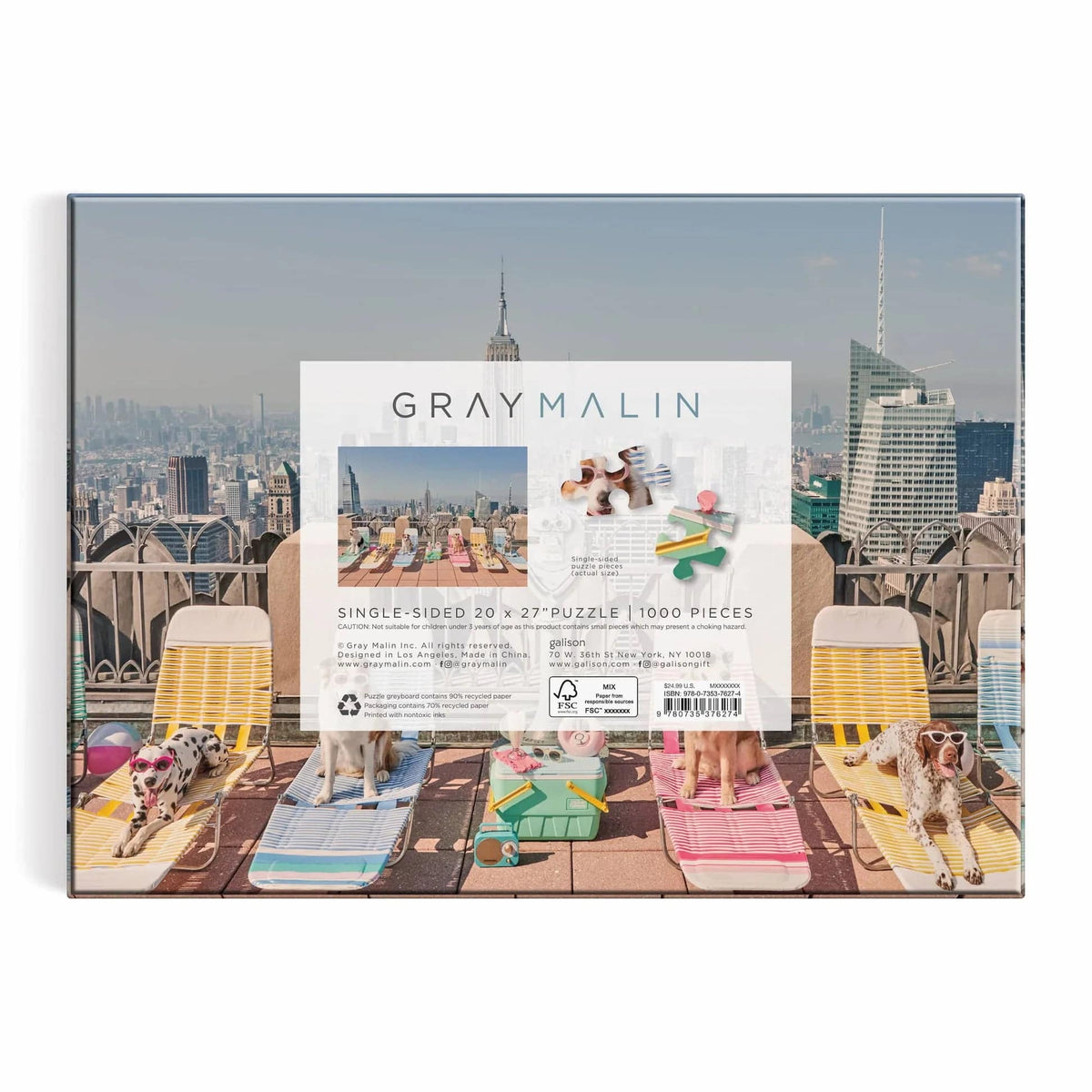 Gray Malin The Dogs of New York City 1000 Piece Puzzle - The Preppy Bunny