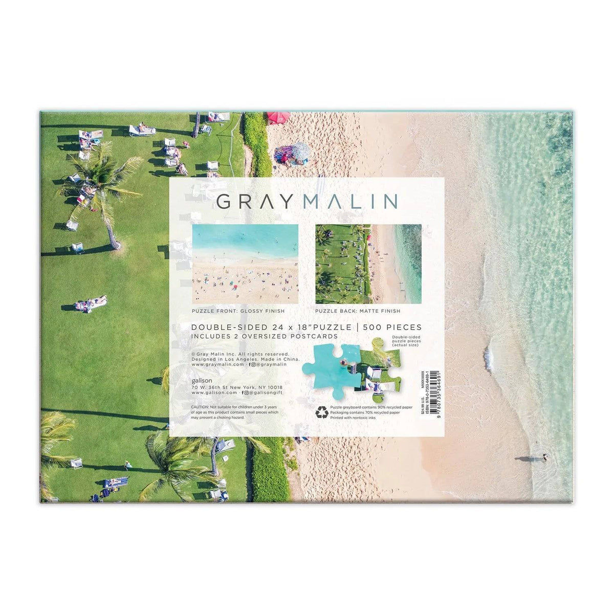 Gray Malin The Hawaii Beach Double-Sided 500 Piece Jigsaw Puzzle - The Preppy Bunny