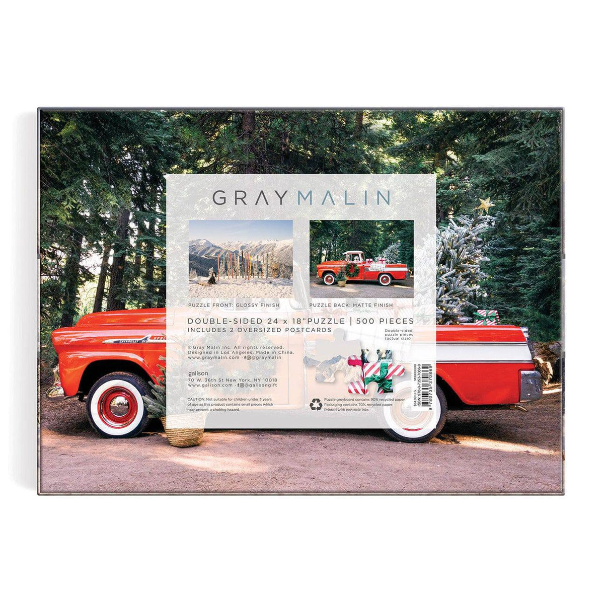 Gray Malin The Winter Holiday 500 Piece Double-Sided Puzzle - The Preppy Bunny