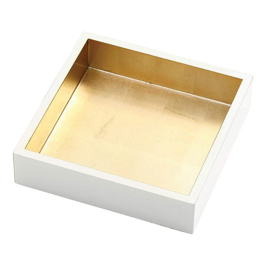 Lacquer Luncheon Napkin Holder in Ivory &amp; Gold - The Preppy Bunny