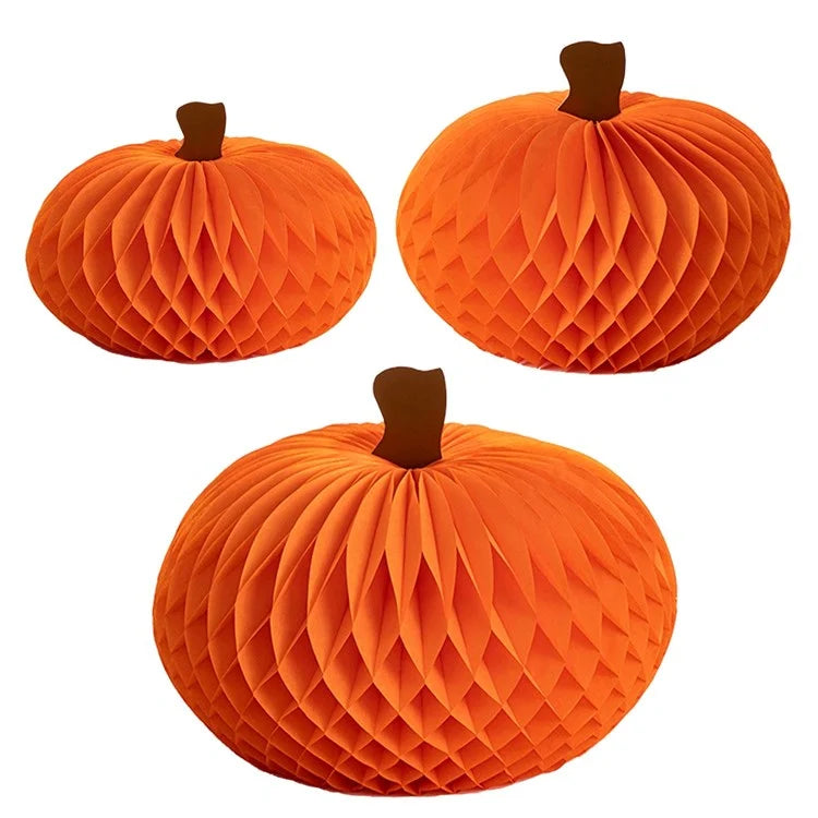 Honeycomb Pumpkins Set of 3 - The Preppy Bunny