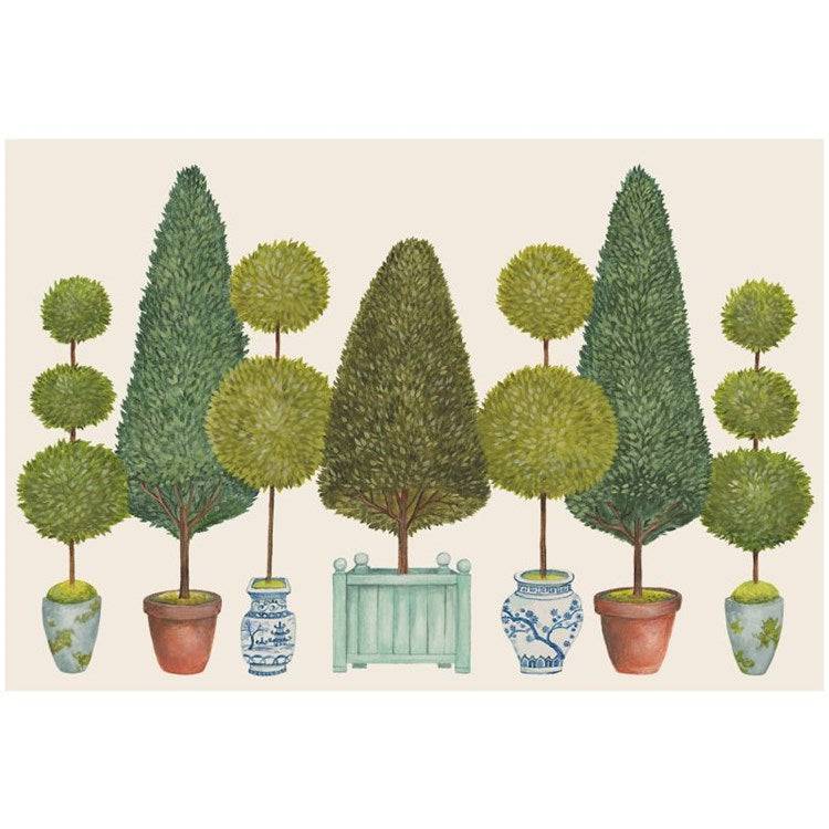 Topiary Garden Paper Placemats - The Preppy Bunny