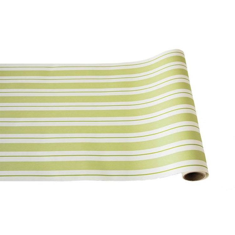 Green Awning Stripe Paper Table Runner - The Preppy Bunny