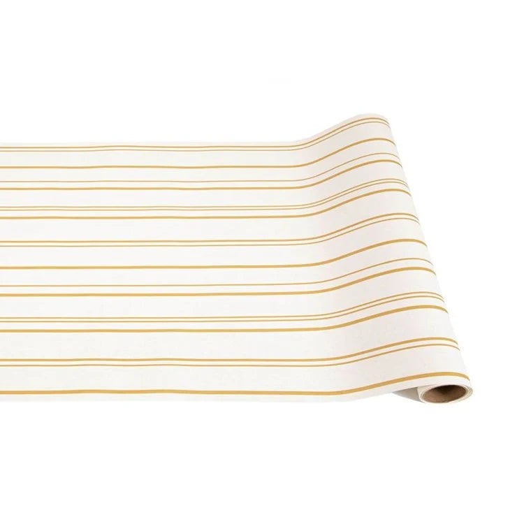 Antique Gold Stripe Paper Table Runner - The Preppy Bunny