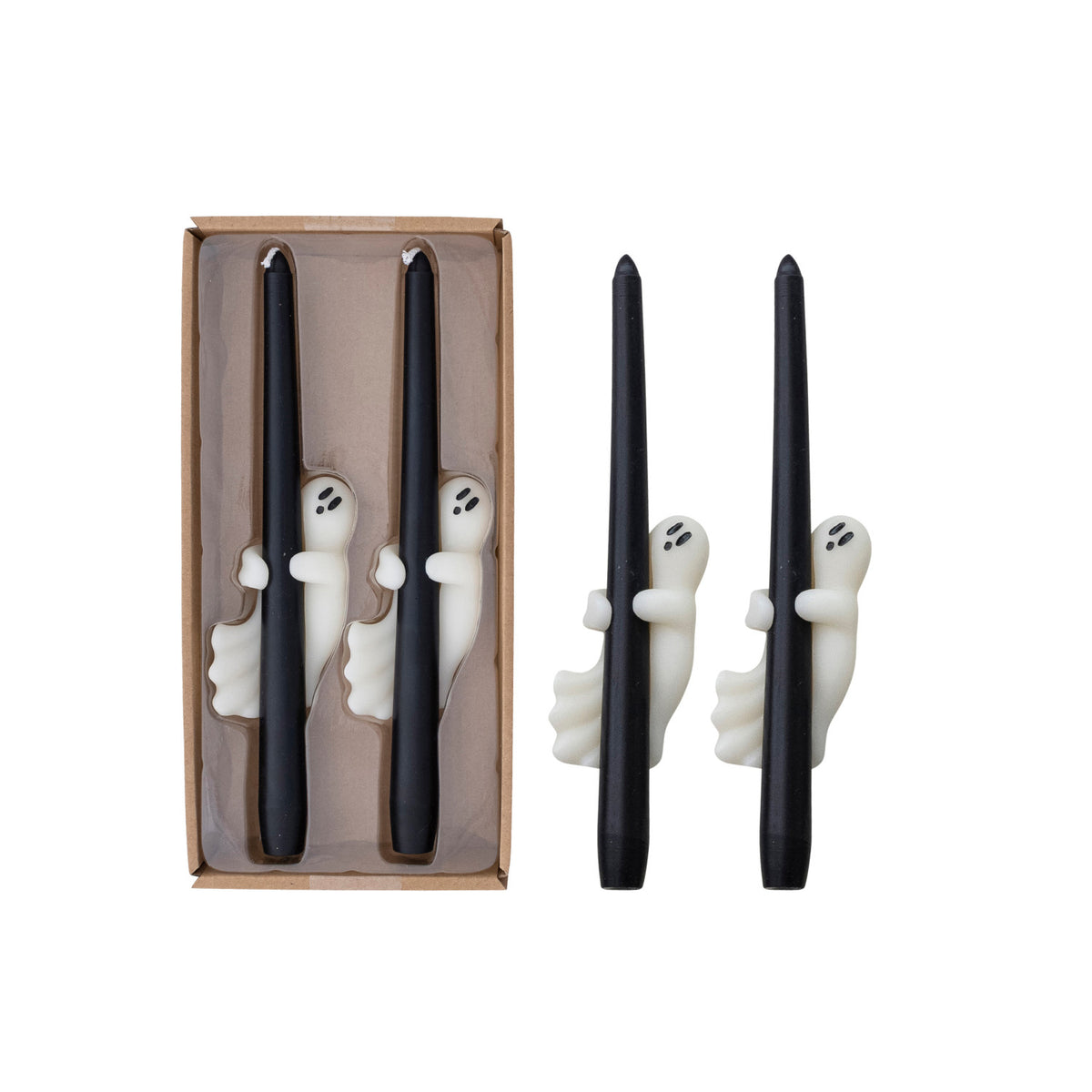 Ghost Taper Candles with Ghost in Box