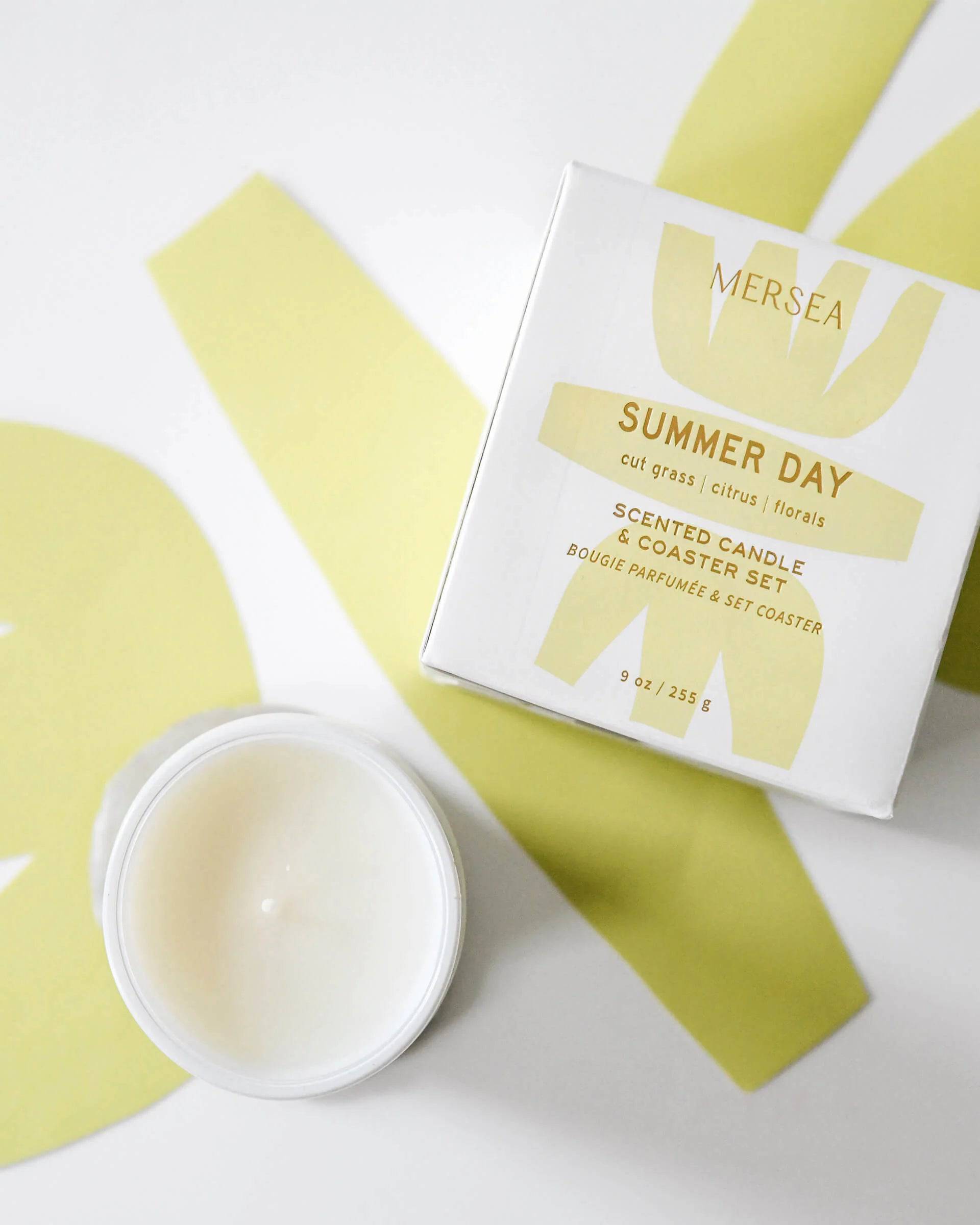 Summer Day Candle with Coaster - The Preppy Bunny