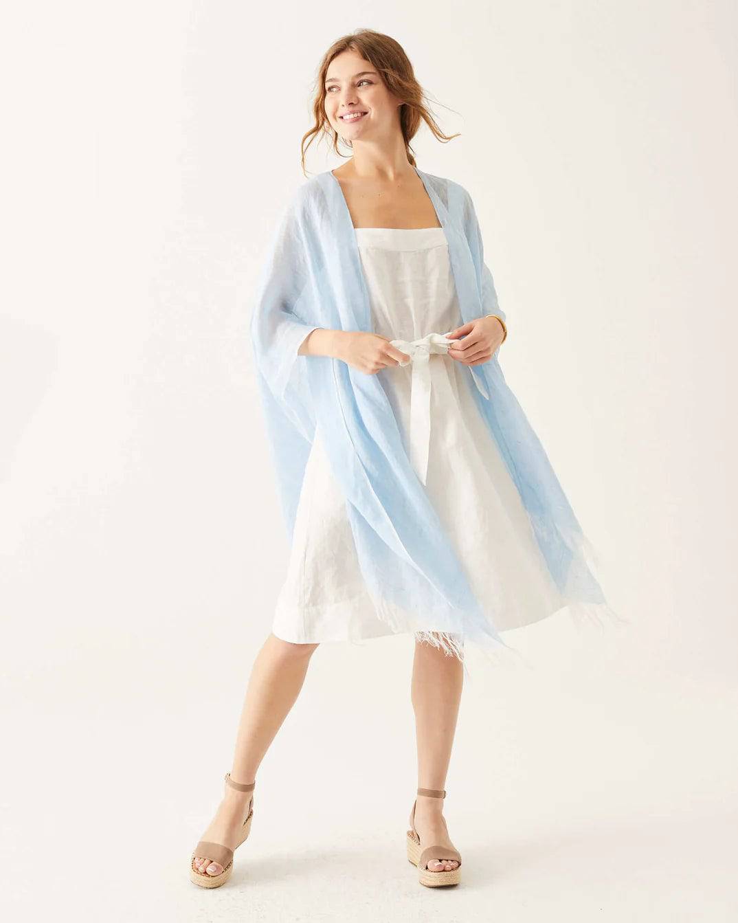 Linen Wrap in Airy Blue - The Preppy Bunny