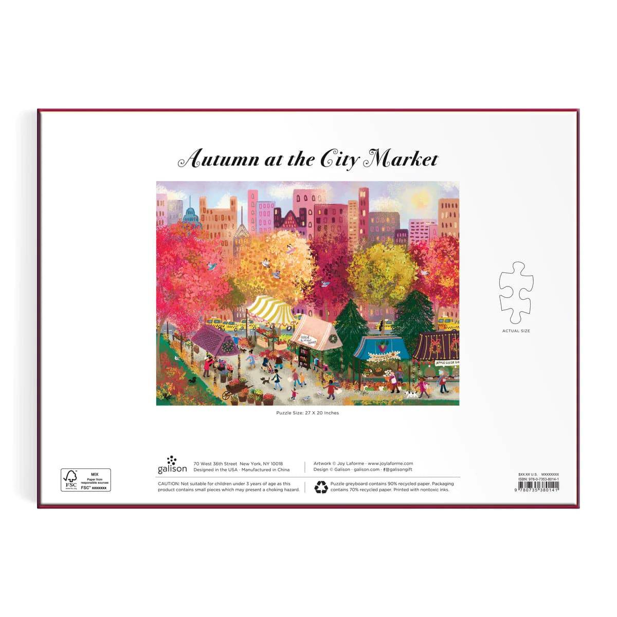 Joy Laforme Autumn at the City Market 1000 Piece Puzzle - The Preppy Bunny