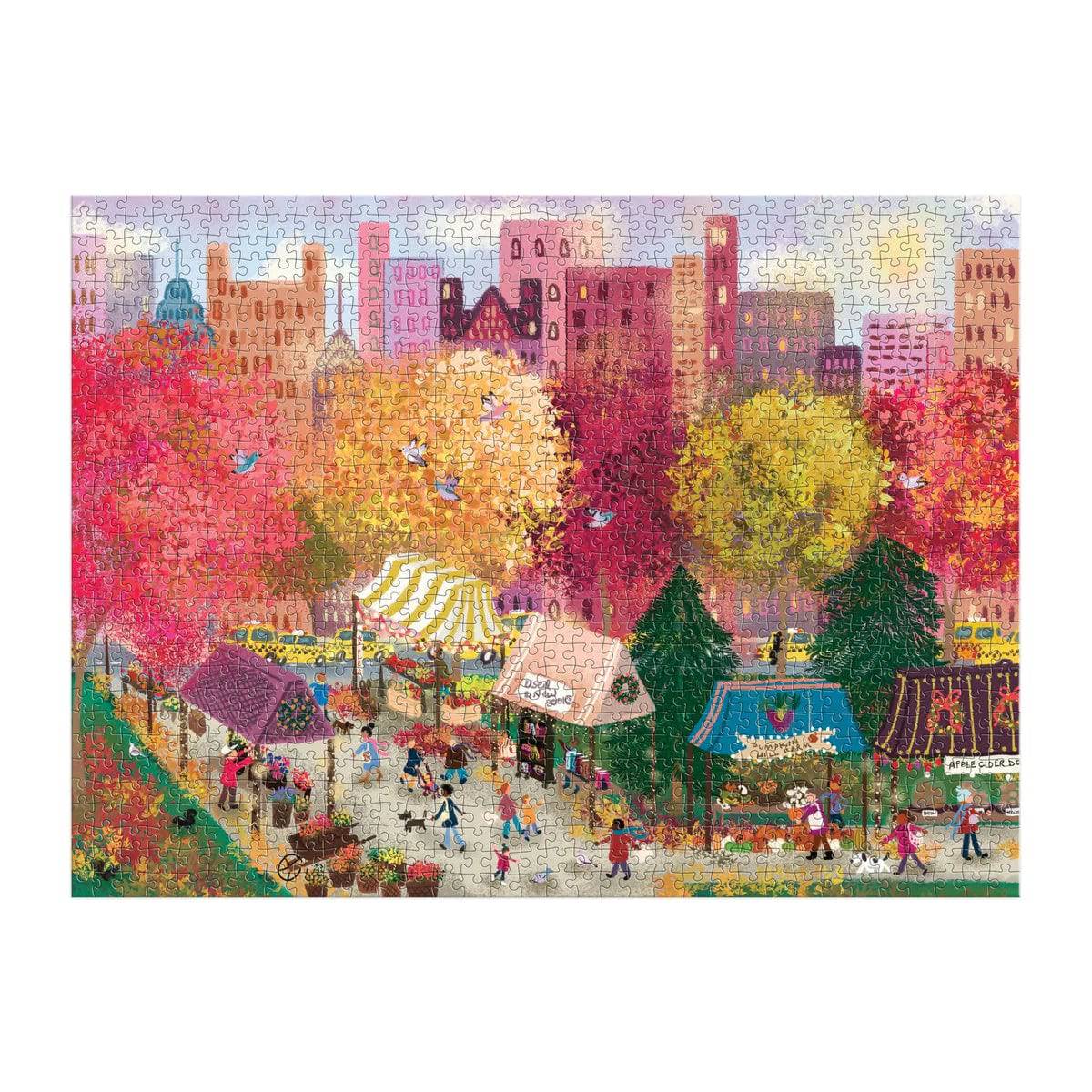 Joy Laforme Autumn at the City Market 1000 Piece Puzzle - The Preppy Bunny