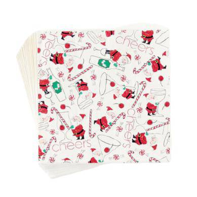 Cocktails with Santa Paper Napkins - The Preppy Bunny