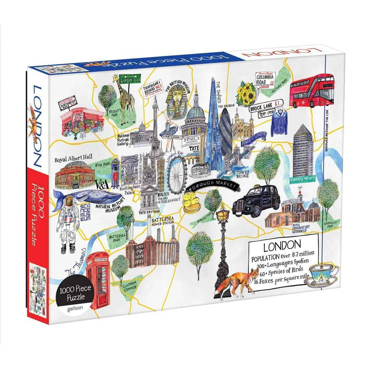London Map 1000 Piece Jigsaw Puzzle - The Preppy Bunny
