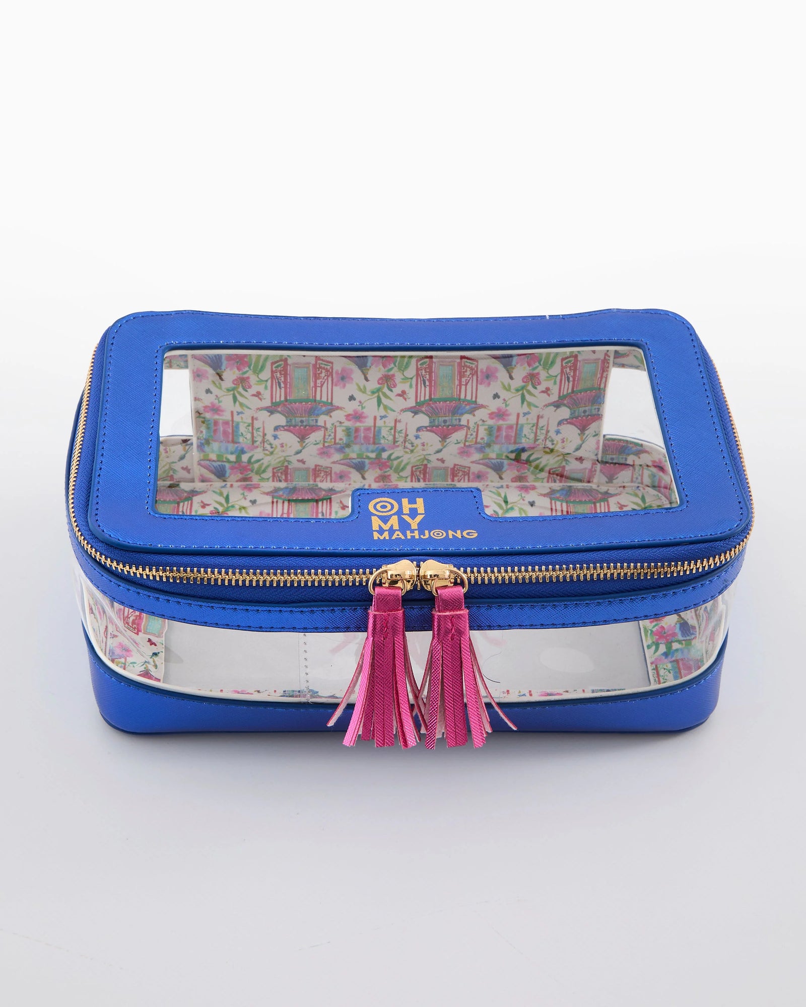 Metallic Blue Mahjong Tile Storage Bag - The Preppy Bunny