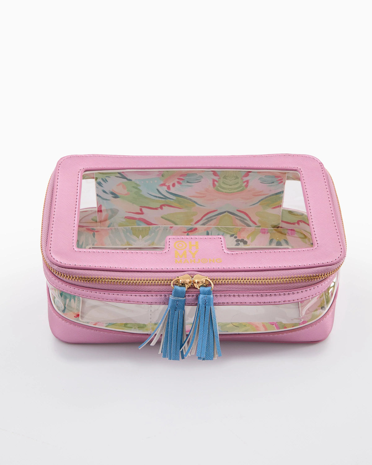 Metallic Light Pink Mahjong Tile Storage Bag