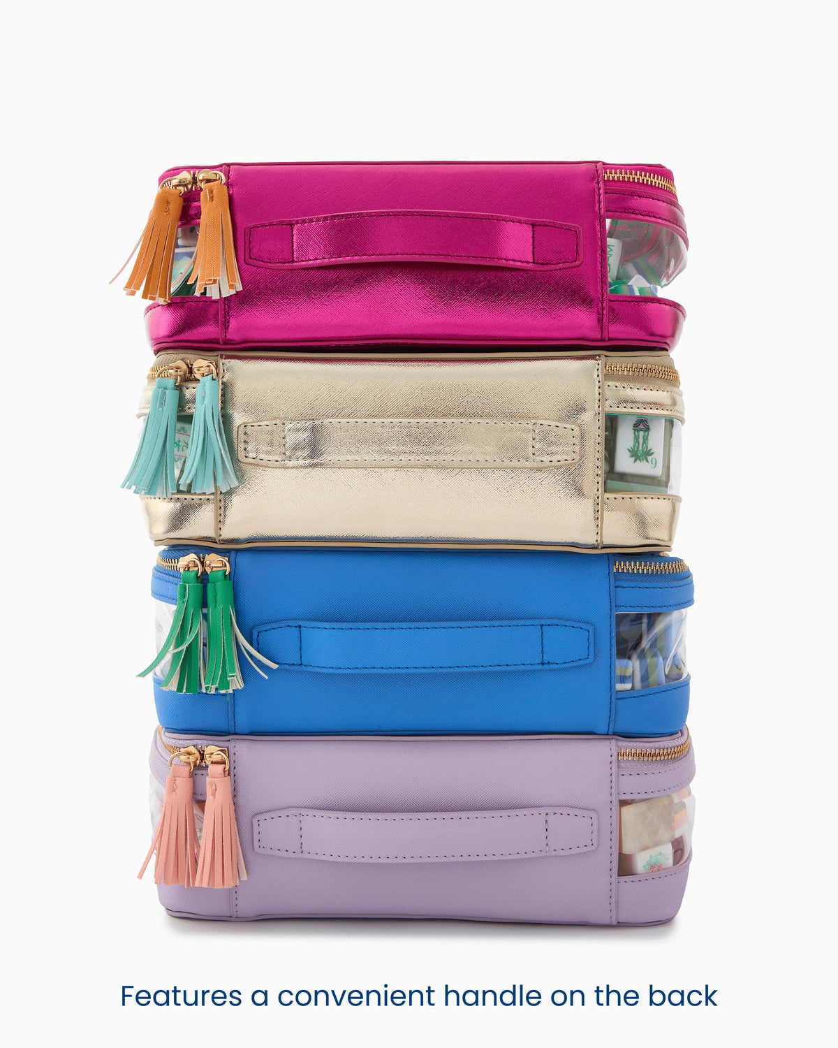 Metallic Pink Tile Storage Bag - The Preppy Bunny