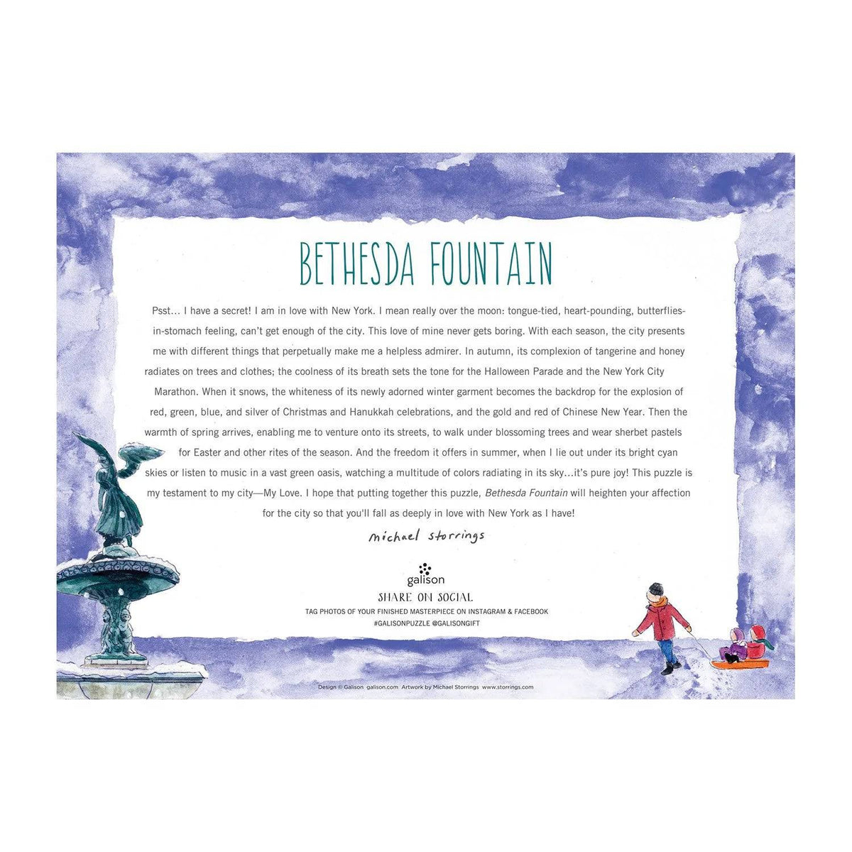 Michael Storrings Bethesda Fountain 1000 Piece Jigsaw Puzzle - The Preppy Bunny